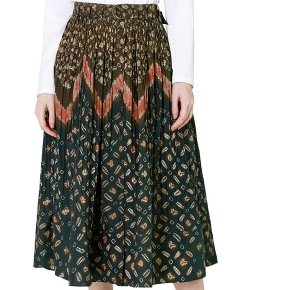 Ulla Johnson Alejandra Cotton Midi Skirt in Jasper Size 6 - Picture 2 of 8